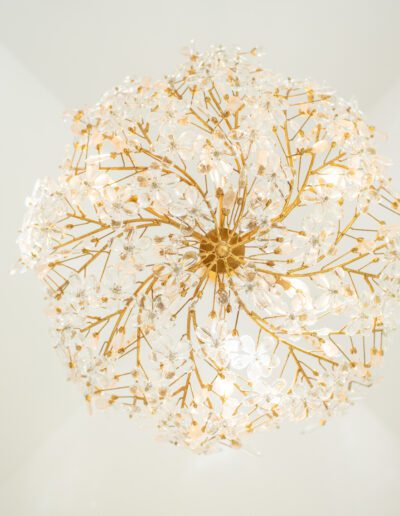 Gold chandelier bottom view